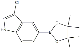 3-chloro-5-(4,4,5,5-tetramethyl-1,3,2-dioxaborolan-2-yl)-indole 结构式