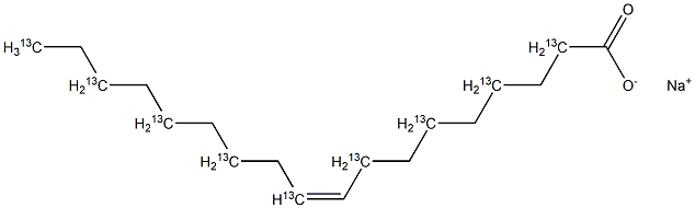 油酸-2,4,6,8,10,12,14,16,18-13C9 钠盐 结构式