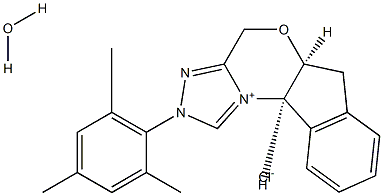 (5AS,10BR)-5A,10B-二氢-2-(2,4,6-三甲苯基)-4H, 6H-茚并[2,1-B]-1,2,4-三唑并[4,3-D]-1,4-噁嗪鎓氯化物 结构式