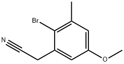 (2-Bromo-5-methoxy-3-methyl-phenyl)-acetonitrile 结构式