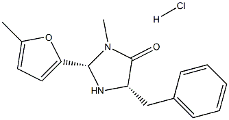 (2S,5S)-5-苯基-3-甲基-2-(5-甲基呋喃-2-基)-4-咪唑烷酮盐酸盐 结构式