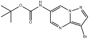 (3-溴吡唑并[1,5-A]嘧啶-6-基)氨基甲酸叔丁酯 结构式