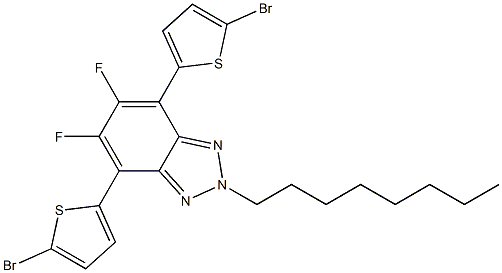 4,7-双(5-溴噻吩基)-5,6-二氟-2-辛基-2H-苯并[D][1,2,3]噻二唑 结构式