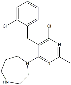 1-(6-chloro-5-(2-chlorobenzyl)-2-methylpyrimidin-4-yl)-1,4-diazepane 结构式