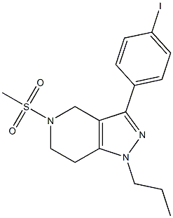 3-(4-iodophenyl)-5-(methylsulfonyl)-1-propyl-4,5,6,7-tetrahydro-1H-pyrazolo[4,3-c]pyridine 结构式