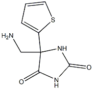 5-(aminomethyl)-5-(thiophen-2-yl)imidazolidine-2,4-dione 结构式