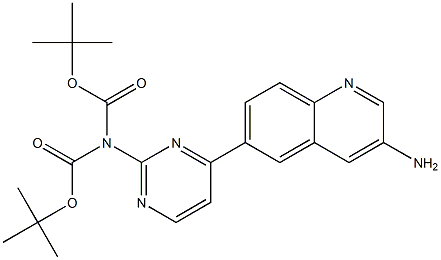 6-(2-bis(tert-butoxycarbonyl)aminopyrimidin-4-yl)quinolin-3-amine 结构式