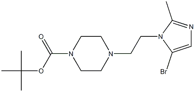 tert-butyl 4-(2-(5-bromo-2-methyl-1H-imidazol-1-yl)ethyl)piperazine-1-carboxylate 结构式