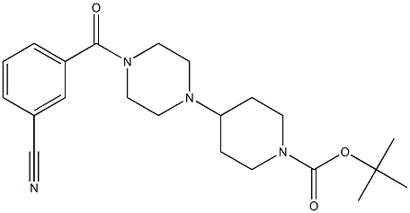 tert-butyl 4-(4-(3-cyanobenzoyl)piperazin-1-yl)piperidine-1-carboxylate 结构式