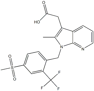 2-(2-methyl-1-(4-(methylsulfonyl)-2-(trifluoromethyl)benzyl)-1H-pyrrolo[2,3-b]pyridin-3-yl)acetic acid 结构式