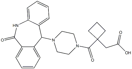 {1-[4-(6-Oxo-6,11-dihydro-5H-dibenzo[b,e]azepin-11-yl)-piperazine-1-carbonyl]-cyclobutyl}-acetic acid 结构式