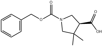 S-1-CBZ-4,4-二甲基-吡咯-3-甲酸 结构式