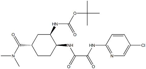 tert-butyl ((1R,2S,5S)-2-(2-((5-chloropyridin-2-yl)amino)-2-oxoacetamido)-5-(dimethylcarbamoyl)cyclohexyl)carbamate 结构式