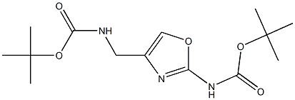 2-(BOC-氨基)-4-[(BOC-氨基)甲基]噁唑 结构式