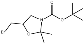 5-(溴甲基)-2,2-二甲基噁唑烷-3-羧酸叔丁酯 结构式