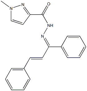 N'-(1,3-diphenyl-2-propen-1-ylidene)-1-methyl-1H-pyrazole-3-carbohydrazide 结构式