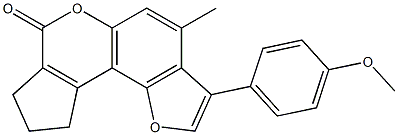 3-(4-methoxyphenyl)-4-methyl-9,10-dihydrocyclopenta[c]furo[2,3-f]chromen-7(8H)-one 结构式