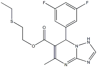 2-(ethylthio)ethyl 7-(3,5-difluorophenyl)-5-methyl-1,7-dihydro-[1,2,4]triazolo[1,5-a]pyrimidine-6-carboxylate 结构式