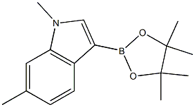 1,6-dimethyl-3-(4,4,5,5-tetramethyl-1,3,2-dioxaborolan-2-yl)-indole 结构式