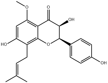(2R,3S)-3,7,4'-三羟基-5-甲氧基-8-异戊烯基二氢黄酮 结构式