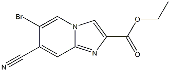 6-Bromo-7-cyano-imidazo[1,2-a]pyridine-2-carboxylic acid ethyl ester 结构式