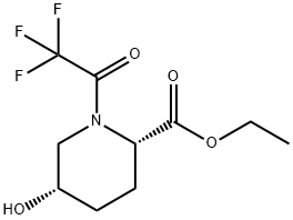 (2S,5S)-5-羟基-1-(2,2,2-三氟乙酰基)哌啶-2-甲酸乙酯 结构式