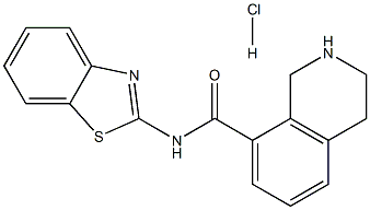 N-(benzo[d]thiazol-2-yl)-1,2,3,4-tetrahydroisoquinoline-8-carboxamide hydrochloride 结构式