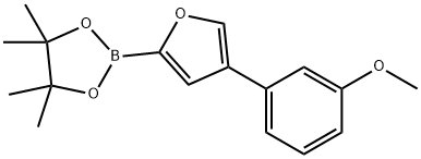 4-(3-Methoxyphenyl)furan-2-boronic acid pinacol ester 结构式