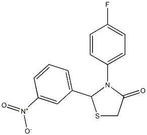 3-(4-fluorophenyl)-2-(3-nitrophenyl)thiazolidin-4-one 结构式