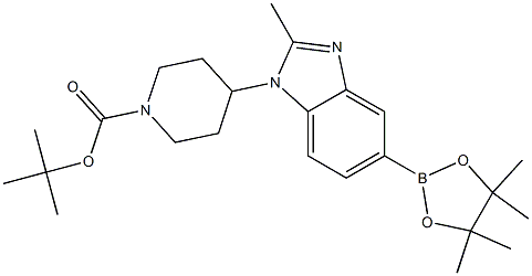 tert-butyl 4-(2-methyl-5-(4,4,5,5-tetramethyl-1,3,2-dioxaborolan-2-yl)-1H-benzo[d]imidazol-1-yl)piperidine-1-carboxylate 结构式