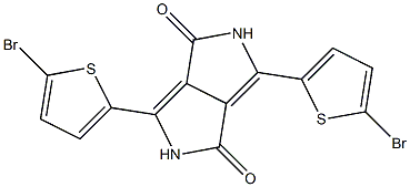 3,6-Bis-(5-bromo-thiophen-2-yl)-2,5-dihydro-pyrrolo[3,4-c]pyrrole-1,4-dione 结构式