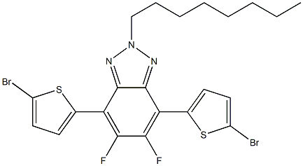 4,7-Bis-(5-bromo-thiophen-2-yl)-5,6-difluoro-2-octyl-2H-benzotriazole 结构式