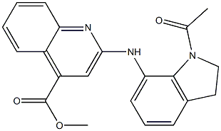 2-(1-Acetyl-2,3-dihydro-1H-indol-7-ylamino)-quinoline-4-carboxylic acid methyl ester 结构式