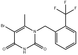 5-bromo-6-methyl-1-{[2-(trifluoromethyl)phenyl]methyl}-1,2,3,4-tetrahydropyrimidine-2,4-dione 结构式