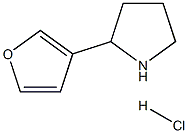 2-(呋喃-3-基)吡咯烷盐酸盐 结构式