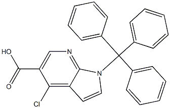 4-氯-1-三苯甲基-1H-吡咯并[2,3-B]吡啶-5-羧酸 结构式