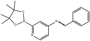 1-phenyl-N-(2-(4,4,5,5-tetramethyl-1,3,2-dioxaborolan-2-yl)pyridin-4-yl)methanimine 结构式