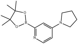 4-(pyrrolidin-1-yl)-2-(4,4,5,5-tetramethyl-1,3,2-dioxaborolan-2-yl)pyridine 结构式