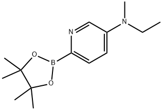 N-ethyl-N-methyl-6-(4,4,5,5-tetramethyl-1,3,2-dioxaborolan-2-yl)pyridin-3-amine 结构式