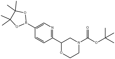 tert-butyl 2-(5-(4,4,5,5-tetramethyl-1,3,2-dioxaborolan-2-yl)pyridin-2-yl)morpholine-4-carboxylate 结构式