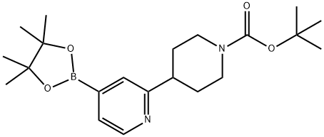 tert-butyl 4-(4-(4,4,5,5-tetramethyl-1,3,2-dioxaborolan-2-yl)pyridin-2-yl)piperidine-1-carboxylate 结构式