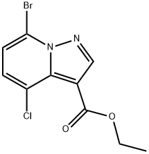 ETHYL 7-BROMO-4-CHLOROPYRAZOLO[1,5-A]PYRIDINE-3-CARBOXYLATE 结构式