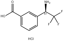 (R)-3-(1-AMINO-2,2,2-TRIFLUOROETHYL)BENZOIC ACID HCL 结构式
