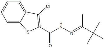 3-chloro-N'-(1,2,2-trimethylpropylidene)-1-benzothiophene-2-carbohydrazide 结构式