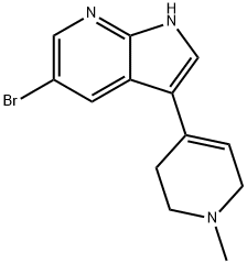 5-溴-3-(1-甲基-1,2,3,6-四氢吡啶-4-基)-1H-吡咯并[2,3-B]吡啶 结构式