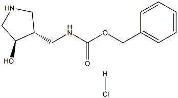 苯甲基 (((3R,4R)-4-羟基吡咯烷-3-基)甲基)氨基甲酯盐酸 结构式