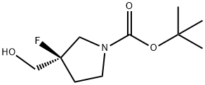 TERT-BUTYL (R)-3-FLUORO-3-(HYDROXYMETHYL)PYRROLIDINE-1-CARBOXYLATE 结构式