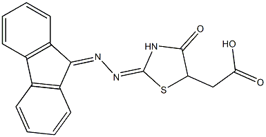 2-(2-((9H-fluoren-9-ylidene)hydrazono)-4-oxothiazolidin-5-yl)acetic acid 结构式