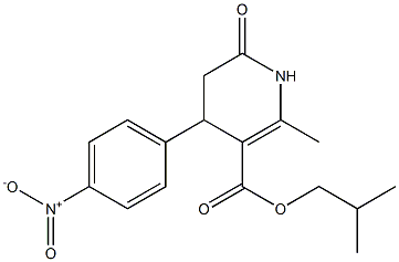 isobutyl 2-methyl-4-(4-nitrophenyl)-6-oxo-1,4,5,6-tetrahydropyridine-3-carboxylate 结构式