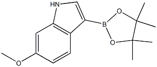 6-methoxy-3-(4,4,5,5-tetramethyl-1,3,2-dioxaborolan-2-yl)-indole 结构式